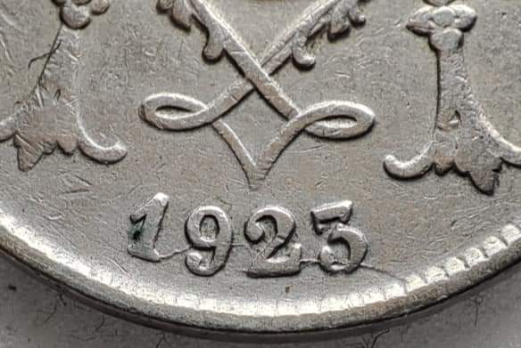 10-Centimes---Albert-I-French-Text-1923---Belgium--Die-Crack-Through-Date-